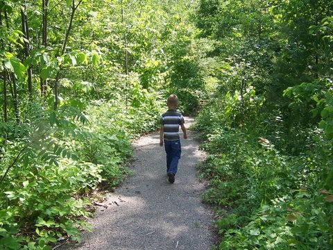 boy hiking